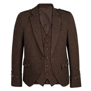 Dark Brown Tweed Argyll Kilt Jacket