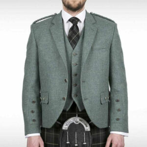 Lovat Green Tweed Kilt Jacket and Vest